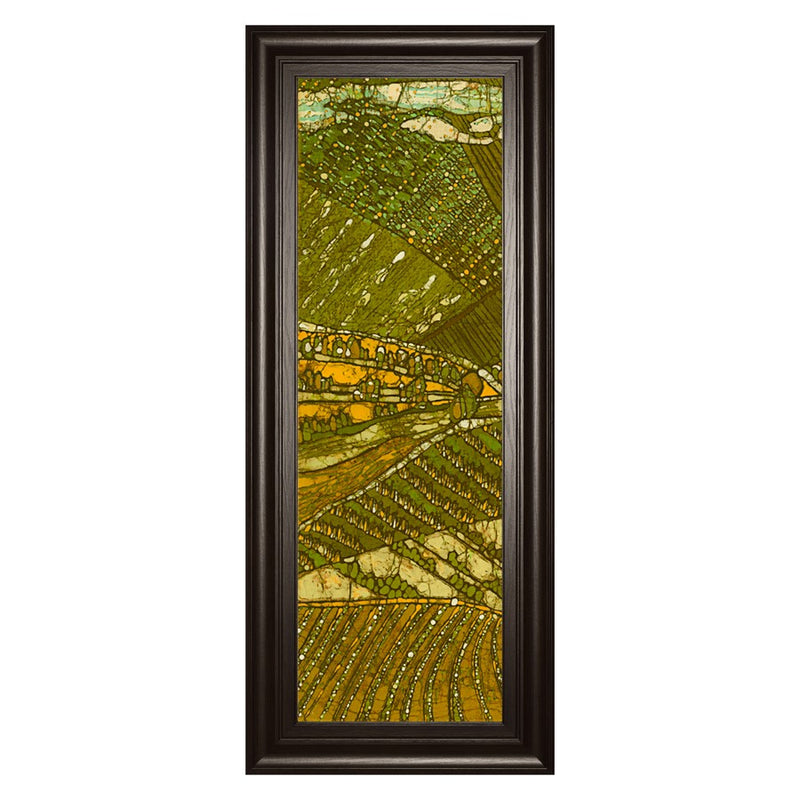 Classy Living Vineyard Batik I Wall Art 18"x42", Dark Chocolate Frame