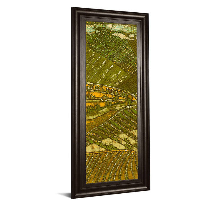 Classy Living Vineyard Batik I Wall Art 18"x42", Dark Chocolate Frame