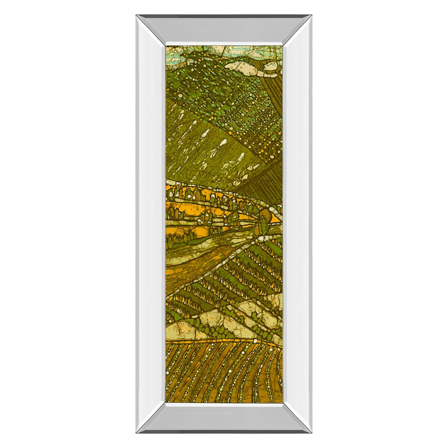 Classy Living Vineyard Batik I Wall Art 18"x42", Mirrored Frame