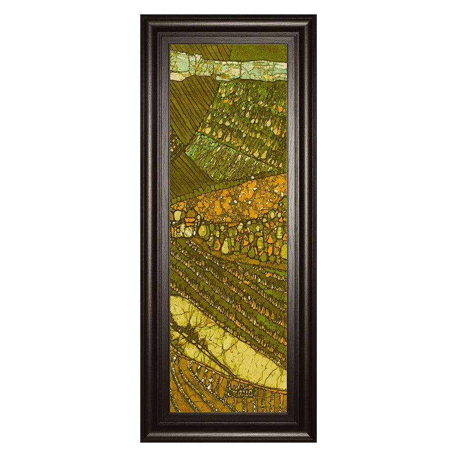 Classy Living Vineyard Batik II Wall Art 18"x42", Dark Chocolate Frame - 1767