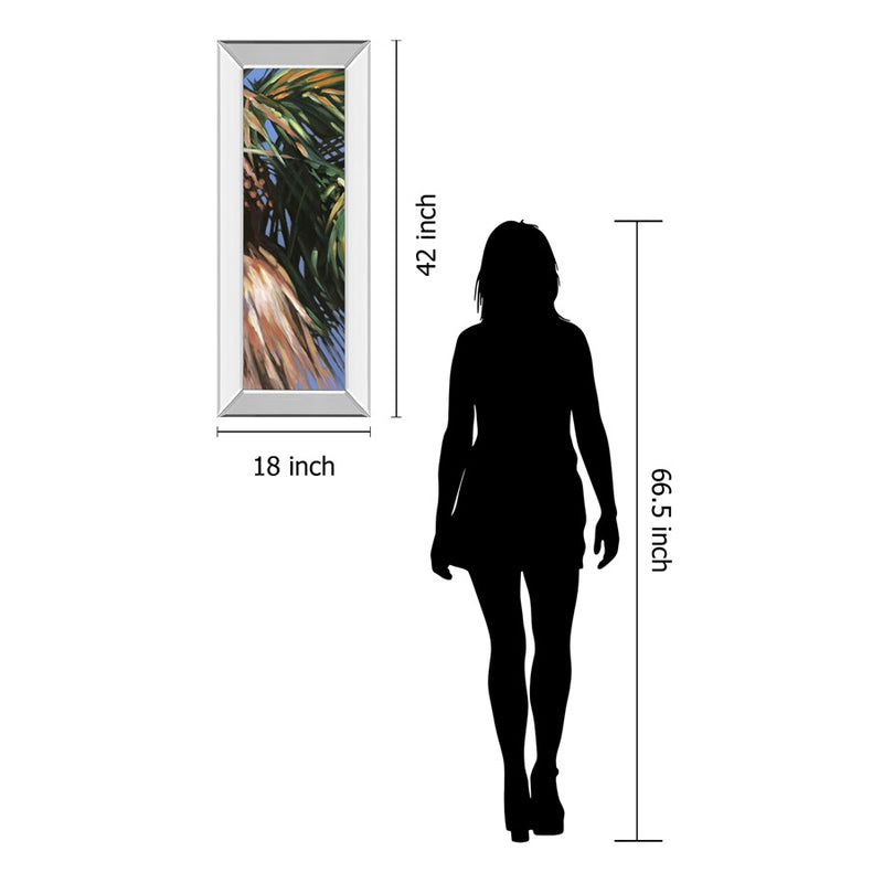 Classy Living WIId Palm II Wall Art 18"x42", Mirrored Frame