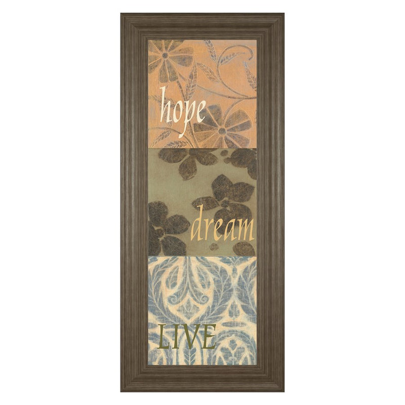 Classy Living Uplifted Words Wall Art 18"x42", Tranquil Ash Frame
