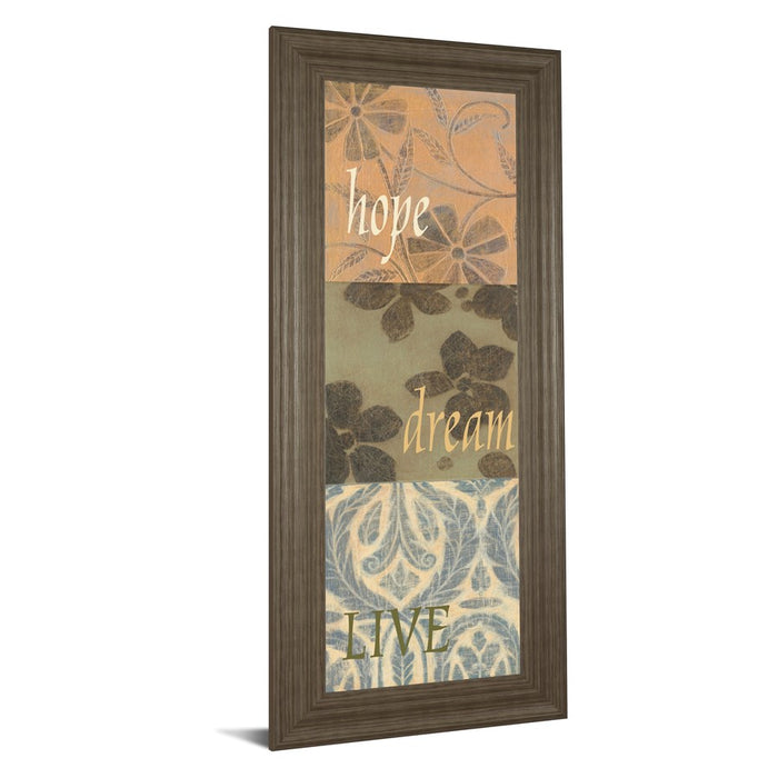Classy Living Uplifted Words Wall Art 18"x42", Tranquil Ash Frame