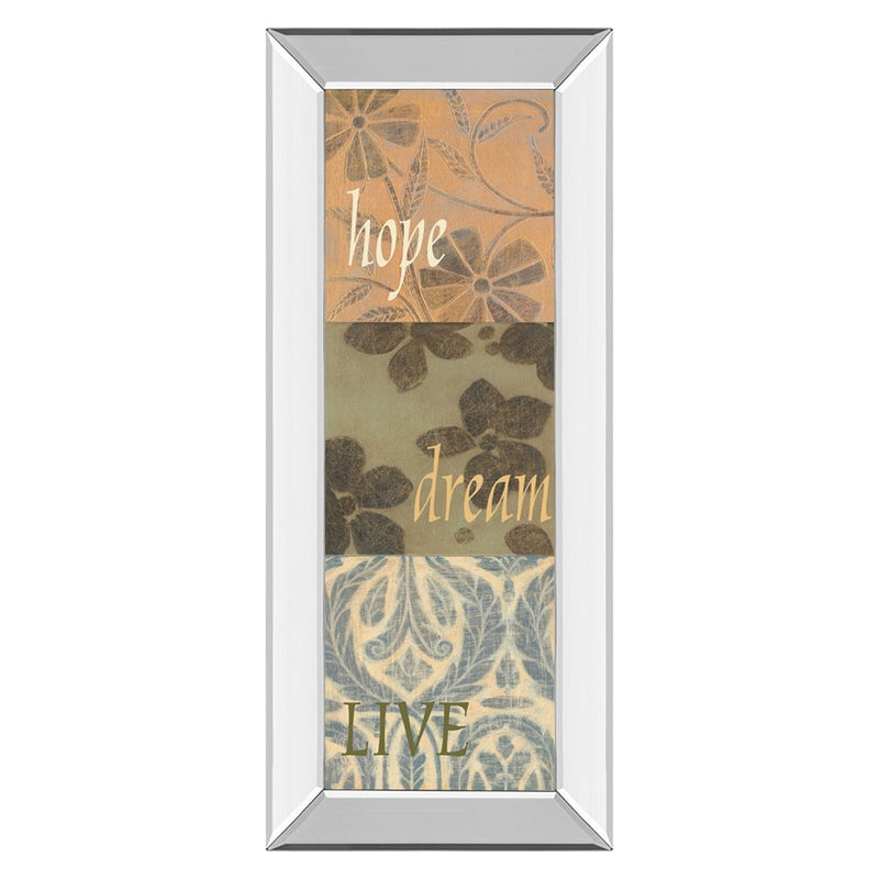 Classy Living Uplifted Words Wall Art 18"x42", Mirrored Frame