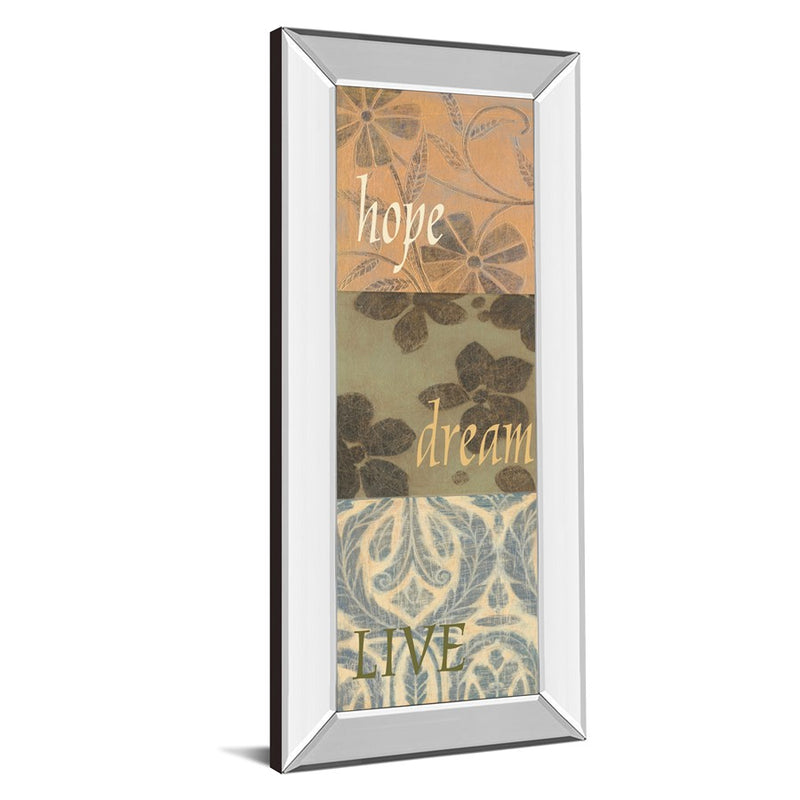 Classy Living Uplifted Words Wall Art 18"x42", Mirrored Frame