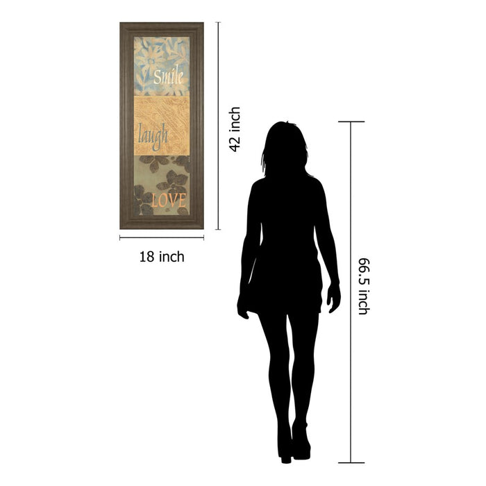 Classy Living Uplift Trio Wall Art 18"x42", Tranquil Ash Frame