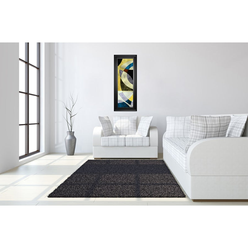 Classy Living Intersected Gleam Wall Art 18"x42", Black Frame