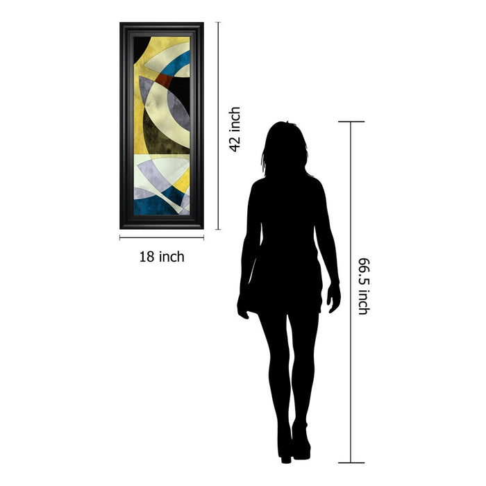 Classy Living Intersected Gleam Wall Art 18"x42", Black Frame