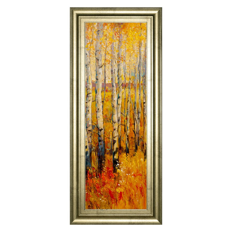 Classy Living Birch Glow Wall Art 18"x42", Crisp Chardonnay Frame