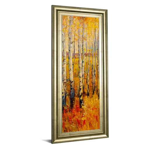 Classy Living Birch Glow Wall Art 18"x42", Crisp Chardonnay Frame