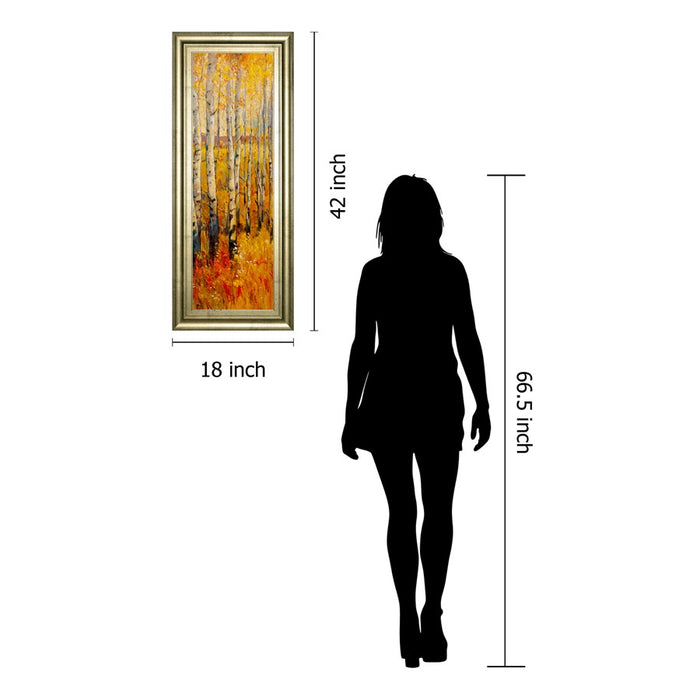 Classy Living Birch Glow Wall Art 18"x42", Crisp Chardonnay Frame