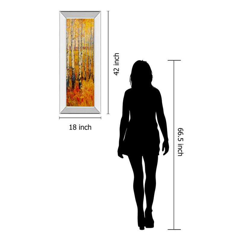 Classy Living Birch Glow Wall Art 18"x42", Mirrored Frame