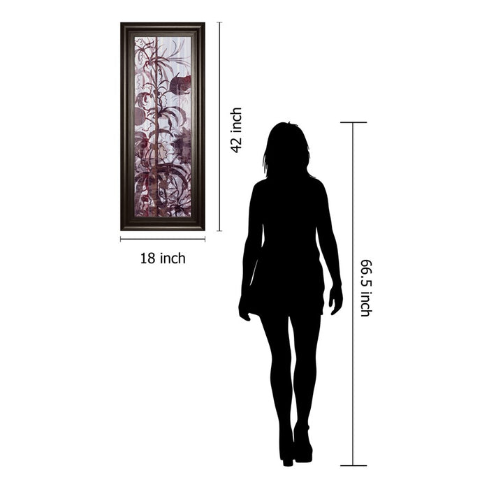 Classy Living Twilight Petals Wall Art 18"x42", Dark Chocolate Frame