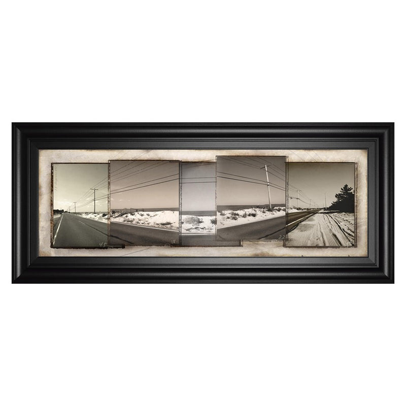 Classy Living Coastal Montage Wall Art 42"x18", Midnight Aura Frame