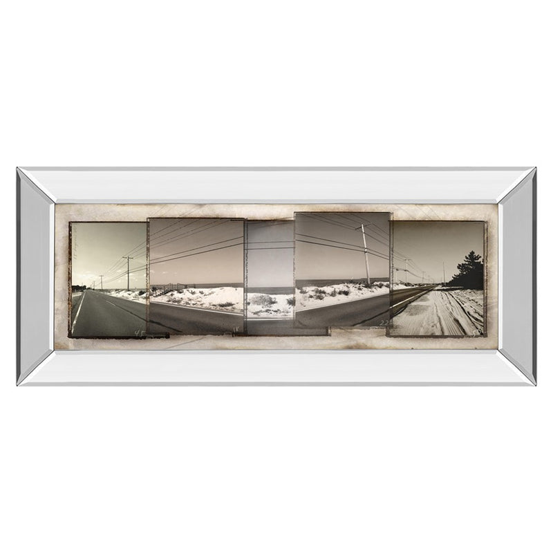 Classy Living Coastal Montage Wall Art 42"x18", Mirrored Frame