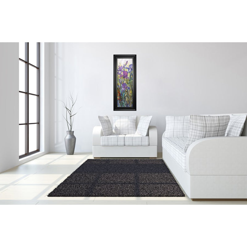 Classy Living WIId Violet Stems Wall Art 18"x42", Midnight Aura Frame