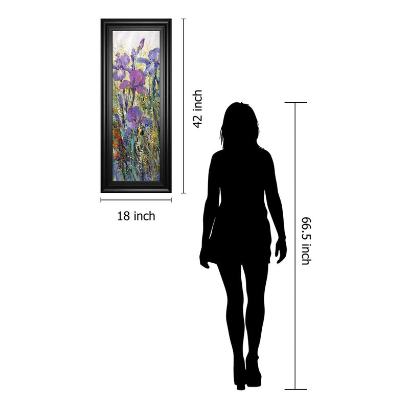 Classy Living WIId Violet Stems Wall Art 18"x42", Midnight Aura Frame