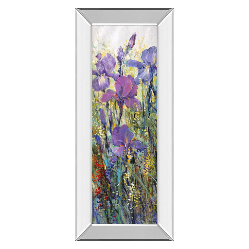 Classy Living WIId Violet Stems Wall Art 18"x42", Mirrored Frame - 1803MF