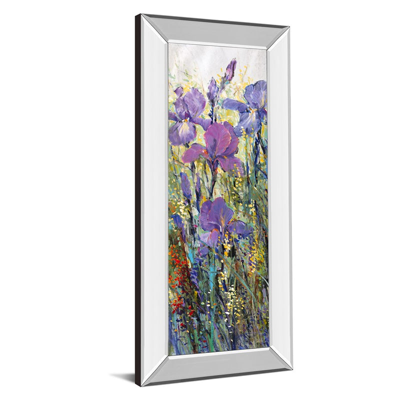 Classy Living WIId Violet Stems Wall Art 18"x42", Mirrored Frame