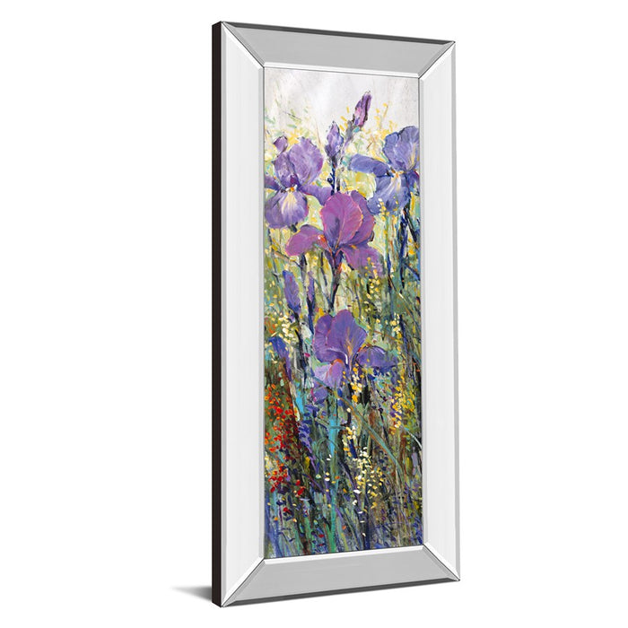 Classy Living WIId Violet Stems Wall Art 18"x42", Mirrored Frame