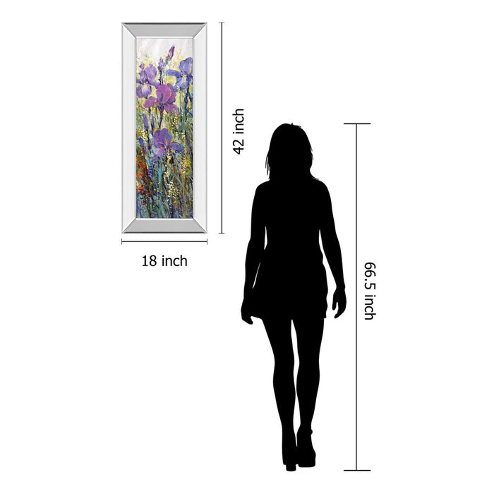 Classy Living WIId Violet Stems Wall Art 18"x42", Mirrored Frame