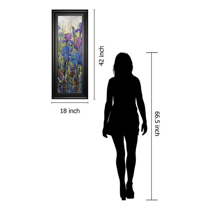 Classy Living Iris Bloom Wall Art 18"x42", Midnight Aura Frame