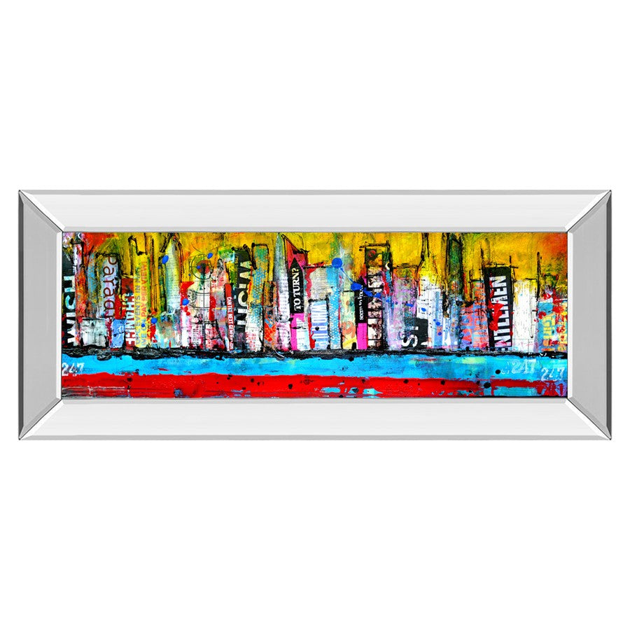 Classy Living Urban Vibe Wall Art 42"x18", Mirrored Frame - 1809MF