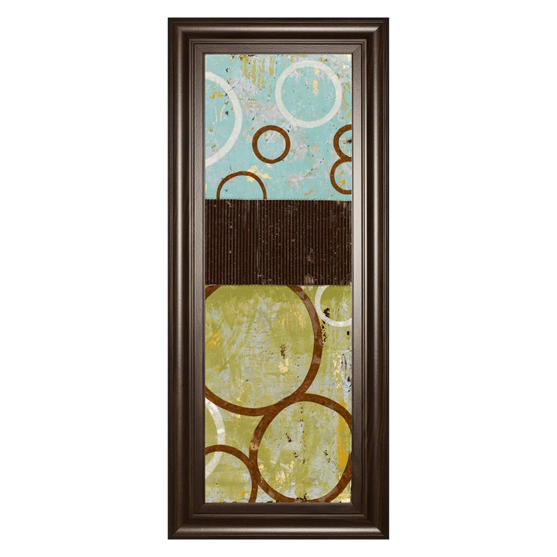 Classy Living Abstract Circles Wall Art 18"x42", Cinnamon Mocha Frame