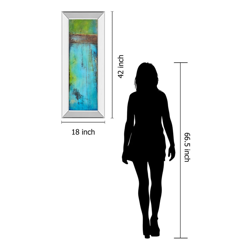 Classy Living Oceanic Texture Wall Art 18"x42", Mirrored Frame