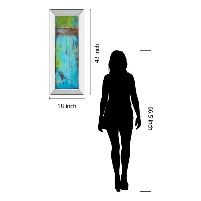 Classy Living Oceanic Texture Wall Art 18"x42", Mirrored Frame