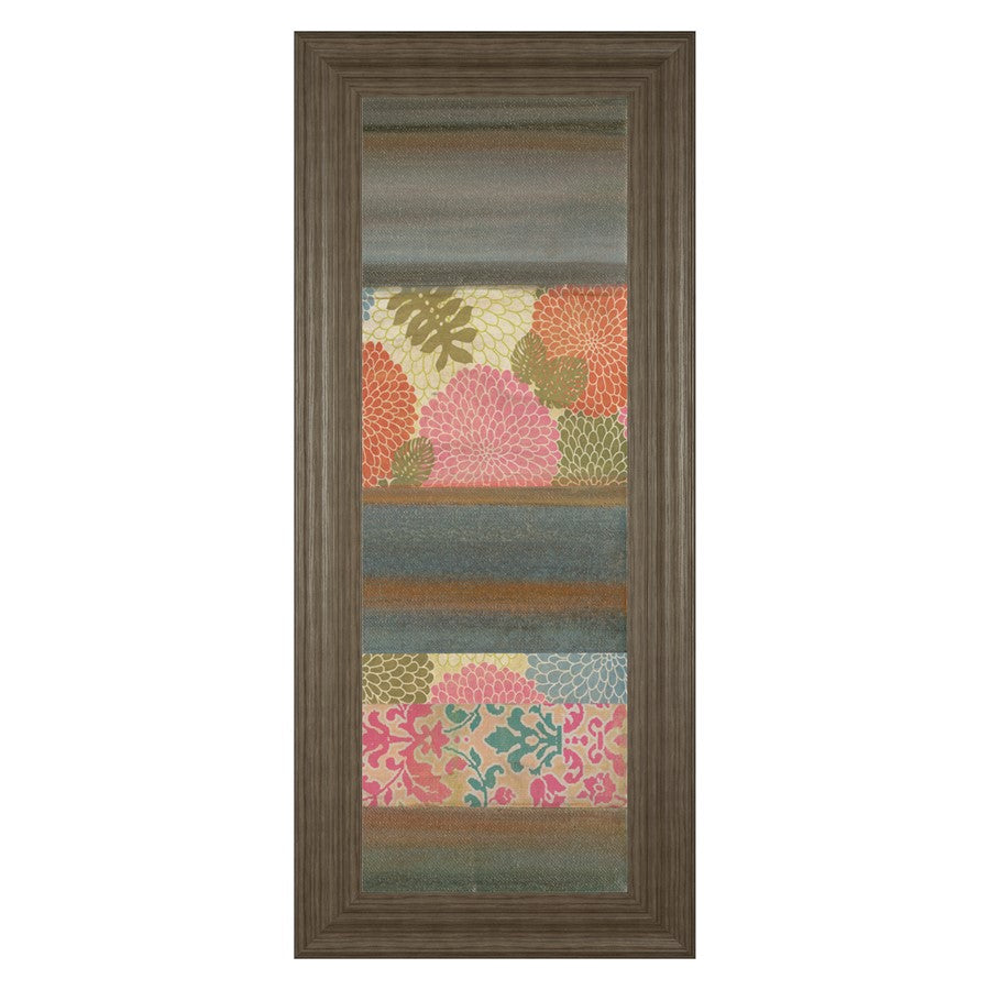 Classy Living Botanical Stripes Wall Art 18"x42", Tranquil Ash Frame