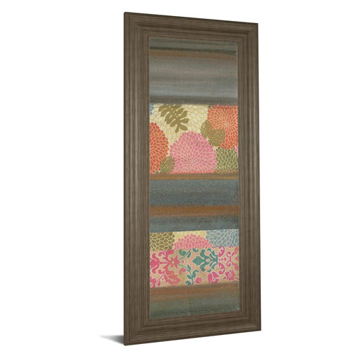 Classy Living Botanical Stripes Wall Art 18"x42", Tranquil Ash Frame