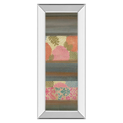 Classy Living Botanical Stripes Wall Art 18"x42", Mirrored Frame - 1824MF