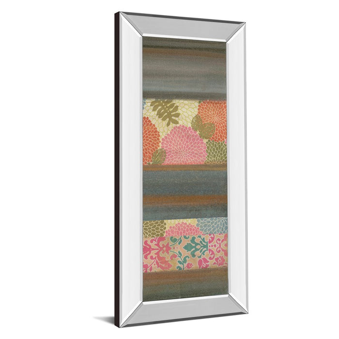 Classy Living Botanical Stripes Wall Art 18"x42", Mirrored Frame