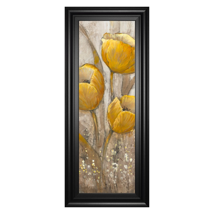 Classy Living Ochre Tulips II Wall Art 18"x42", Black Frame