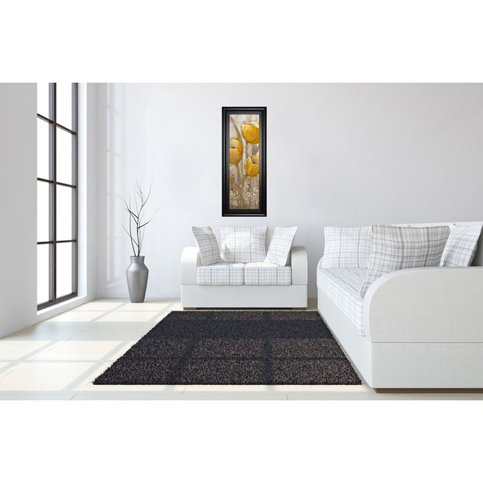 Classy Living Ochre Tulips II Wall Art 18"x42", Black Frame