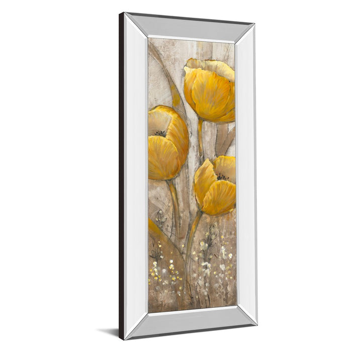 Classy Living Ochre Tulips II Wall Art 18"x42", Mirrored Frame