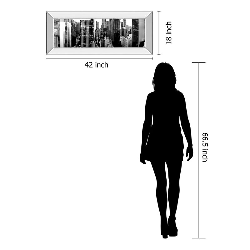 Classy Living Urban Vista Wall Art 42"x18", Mirrored Frame