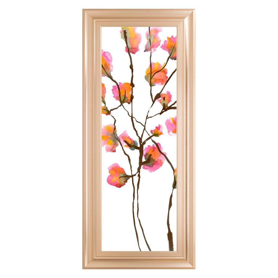 Classy Living Inky Blossoms Wall Art 18"x42", Rose Gold Romance Frame