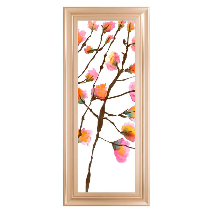 Classy Living Inky Blossoms II Wall Art 18"x42", Rose Gold Romance Frame