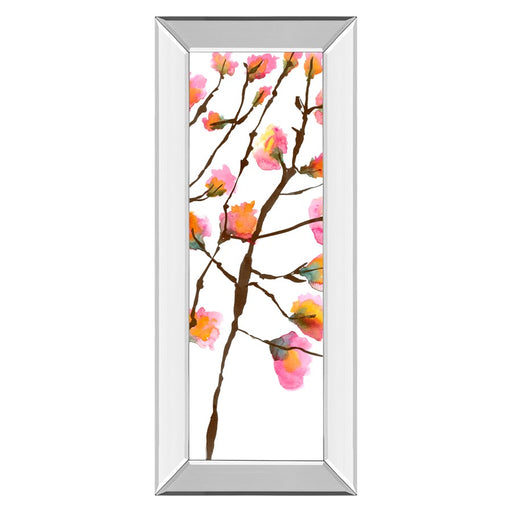 Classy Living Inky Blossoms II Wall Art 18"x42", Mirrored Frame