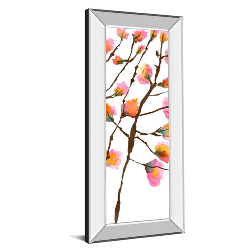 Classy Living Inky Blossoms II Wall Art 18"x42", Mirrored Frame