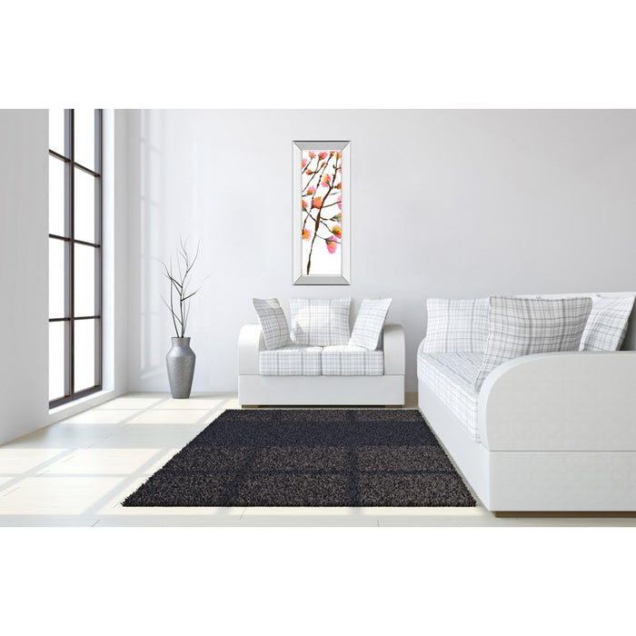 Classy Living Inky Blossoms II Wall Art 18"x42", Mirrored Frame