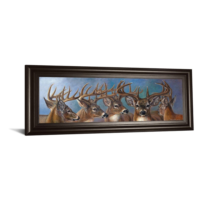 Classy Living Majestic Bucks Wall Art 42"x18", Dark Chocolate Frame