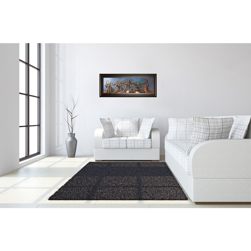 Classy Living Majestic Bucks Wall Art 42"x18", Dark Chocolate Frame