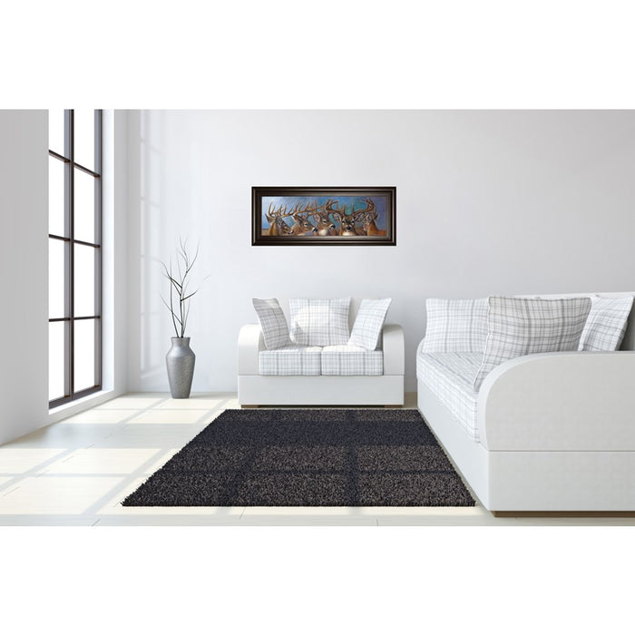 Classy Living Majestic Bucks Wall Art 42"x18", Dark Chocolate Frame