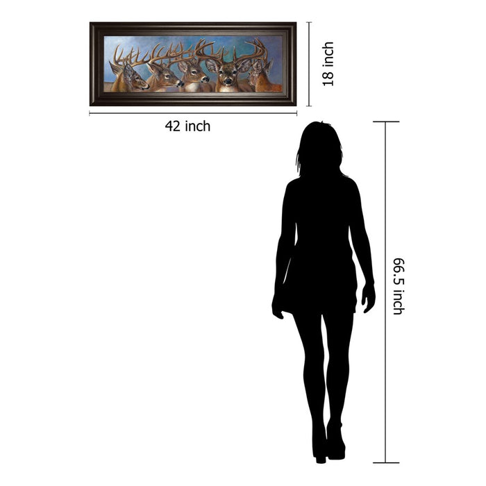 Classy Living Majestic Bucks Wall Art 42"x18", Dark Chocolate Frame