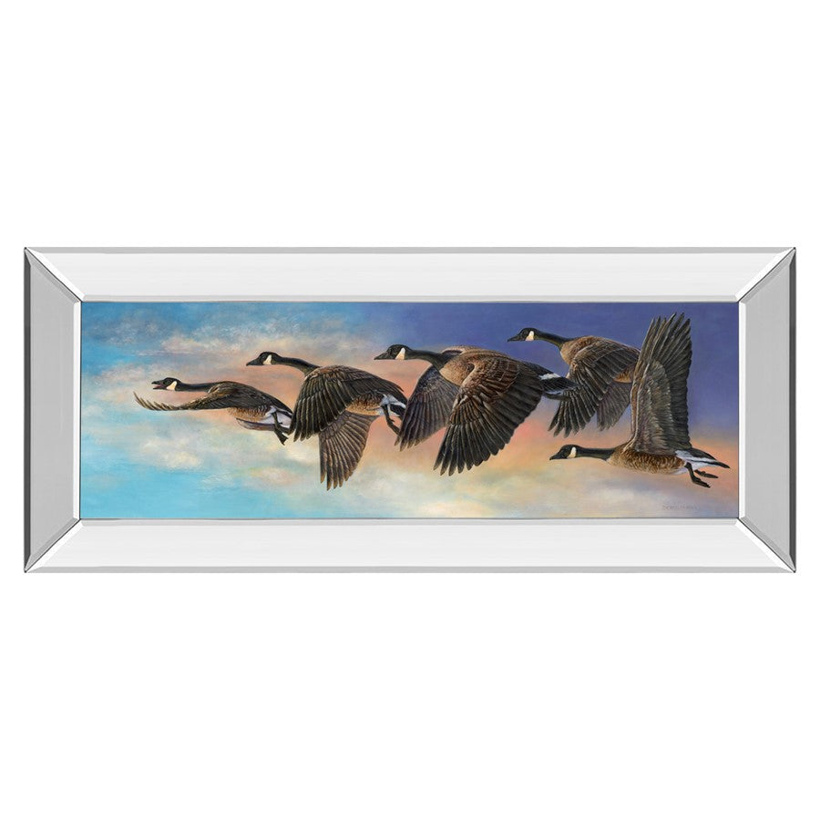 Classy Living Ethereal Flight Wall Art 42"x18", Mirrored Frame - 1847MF
