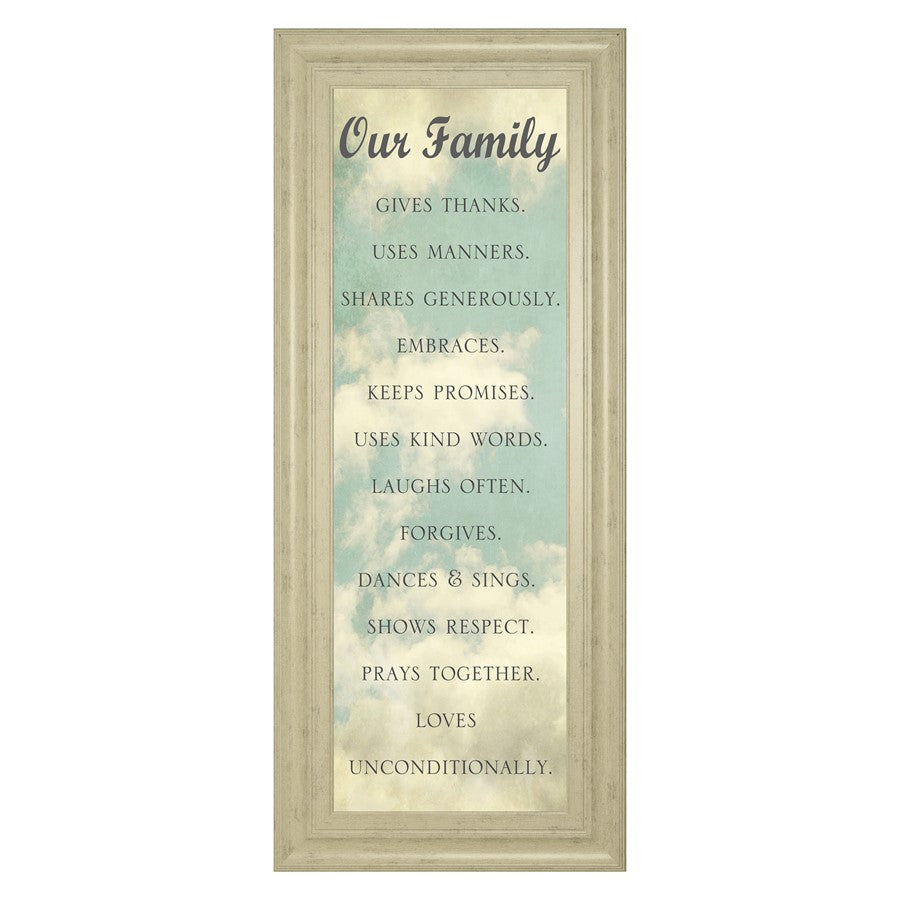 Classy Living Family Values Wall Art 18"x42", Ivory Bliss Frame