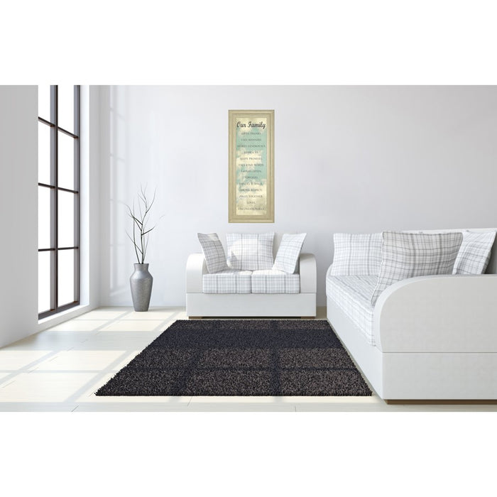 Classy Living Family Values Wall Art 18"x42", Ivory Bliss Frame